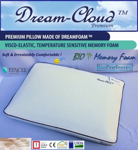 Dream-Cloud Premium Bio Memory Foam Pillow 60x40x16cm / 24x16x6.3 in.